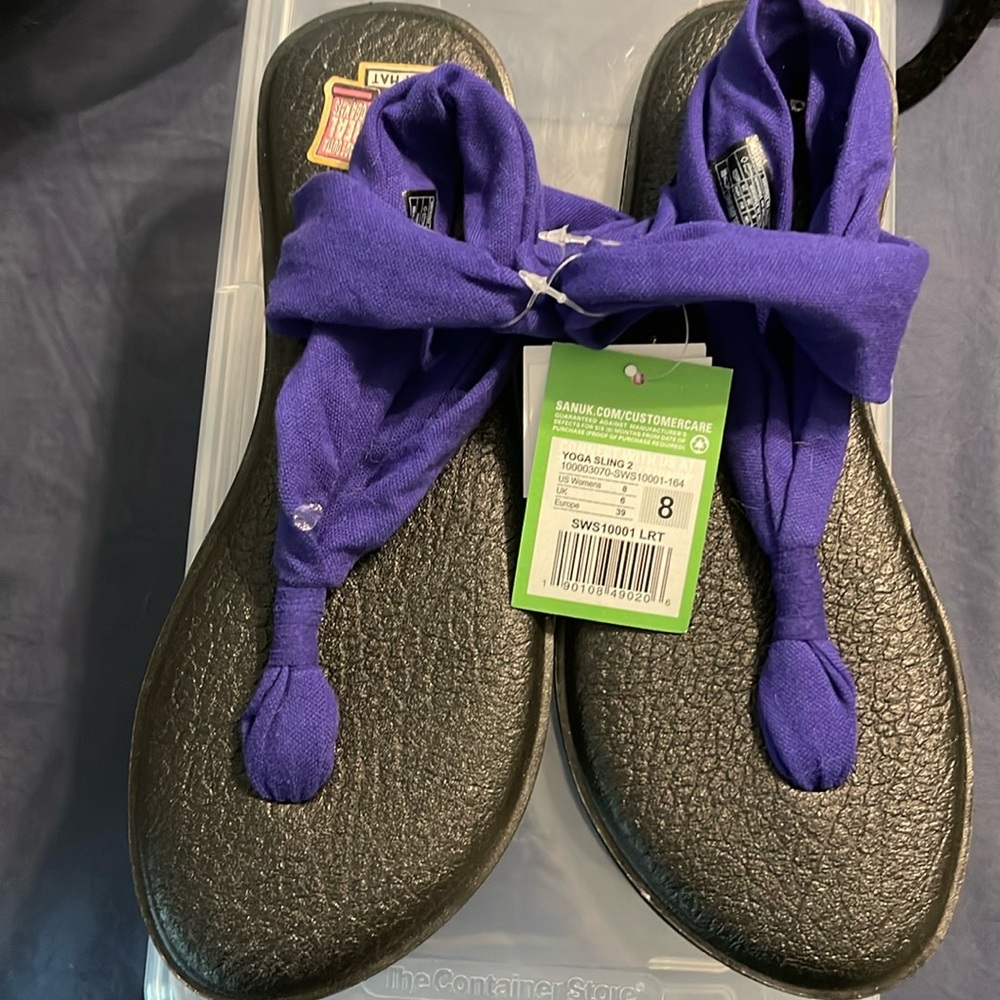 NWT Sanuk Yoga Sling 2 Sandals Purple 8